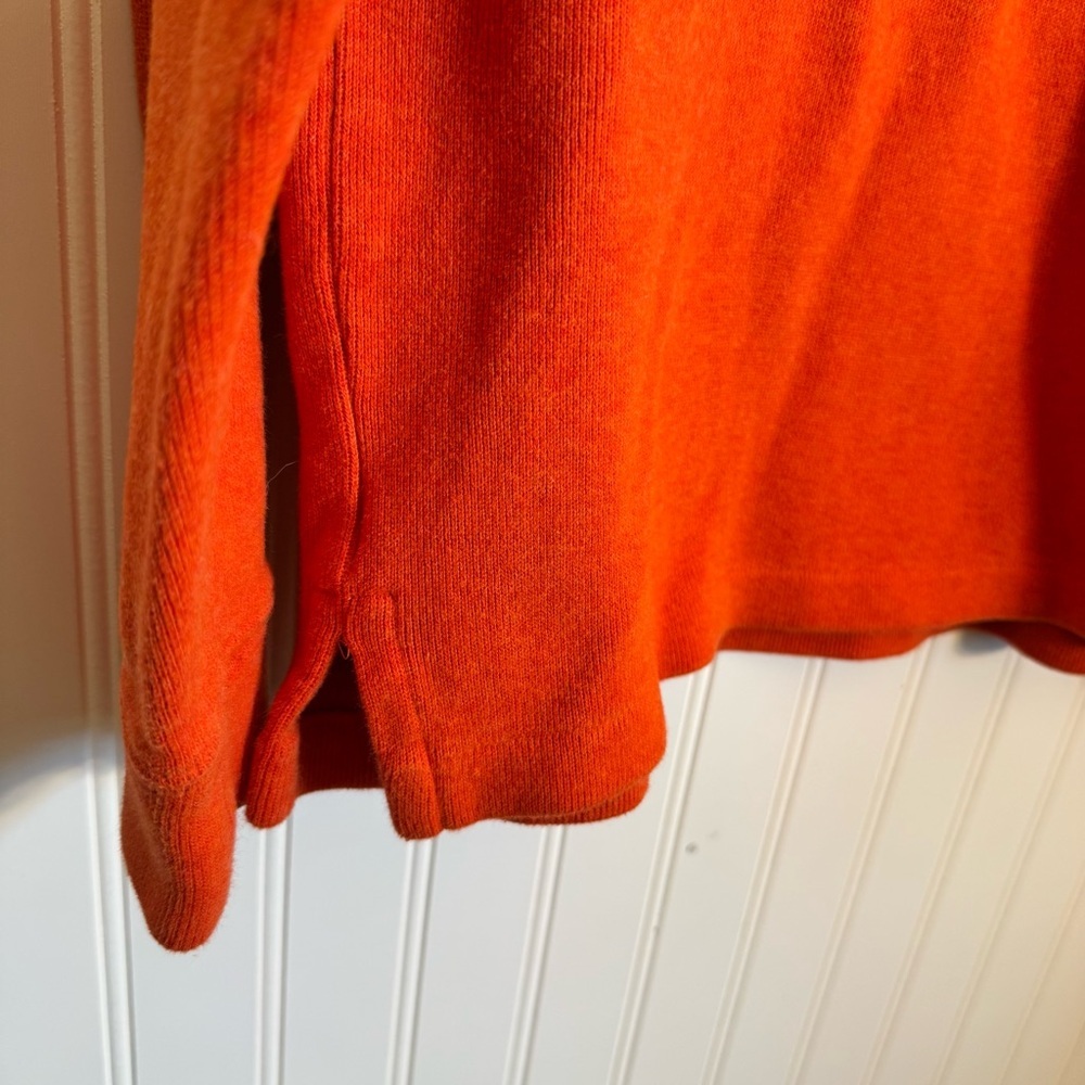 Polo Ralph Lauren Men’s Orange 1/4 Zip Soft Sweater 100% Cotton Size Medium - Picture 6 of 13